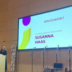 Grußworte durch Susanna Haas (St. Nikolausstiftung Wien)