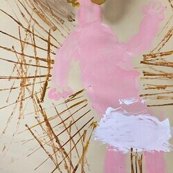 Kinder des Pfarrkindergartens Deutschfeistritz haben gespachtelt, gedruckt und uns Bilder vom Kind in Windeln auf Heu und auf Stroh geschenkt.