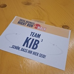 Startnummer des 13. Social Business Night Run + Walk - Team KIB3..schön, dass ihr hier seid!